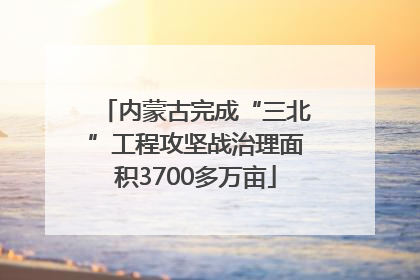 内蒙古完成“三北”工程攻坚战治理面积3700多万亩
