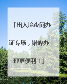 出入境夜间办证专场，错峰办理更便利！