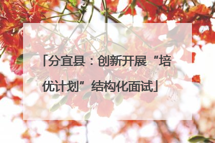 分宜县：创新开展“培优计划”结构化面试