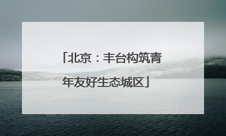 北京：丰台构筑青年友好生态城区