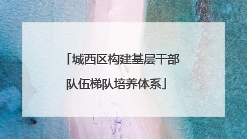 城西区构建基层干部队伍梯队培养体系