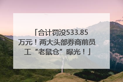 合计罚没533.85万元！两大头部券商前员工“老鼠仓”曝光！