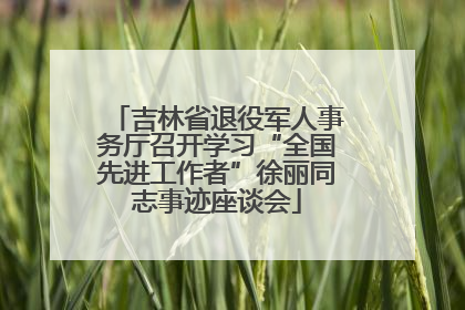 吉林省退役军人事务厅召开学习“全国先进工作者”徐丽同志事迹座谈会
