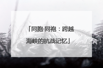 同胞·同袍：跨越海峡的抗战记忆