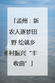 孟州：新农人逐梦田野 绘就乡村振兴“丰收曲”