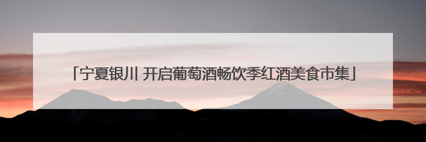 宁夏银川 开启葡萄酒畅饮季红酒美食市集