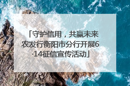 守护信用，共赢未来 农发行衡阳市分行开展6·14征信宣传活动
