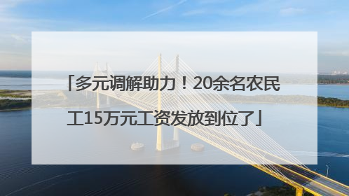 多元调解助力！20余名农民工15万元工资发放到位了