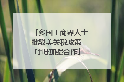 多国工商界人士批驳美关税政策 呼吁加强合作