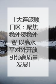 大连旅顺口区：聚焦稳外资稳外贸 以高水平对外开放引领高质量发展
