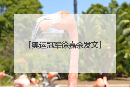 奥运冠军徐嘉余发文