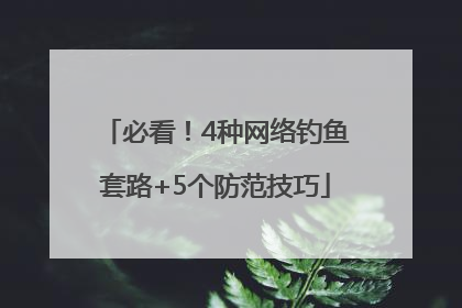 必看！4种网络钓鱼套路+5个防范技巧