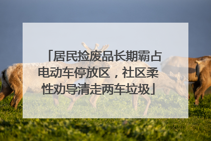 居民捡废品长期霸占电动车停放区，社区柔性劝导清走两车垃圾