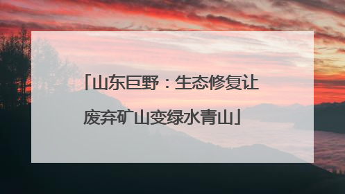 山东巨野：生态修复让废弃矿山变绿水青山