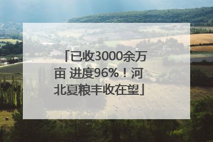 已收3000余万亩 进度96%！河北夏粮丰收在望