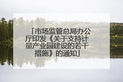 市场监管总局办公厅印发《关于支持计量产业园建设的若干措施》的通知