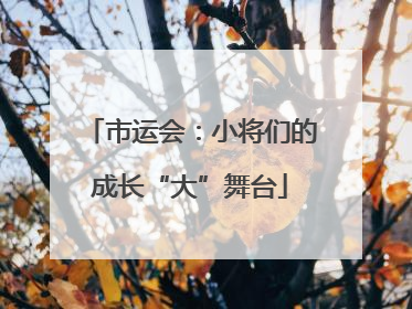 市运会：小将们的成长“大”舞台