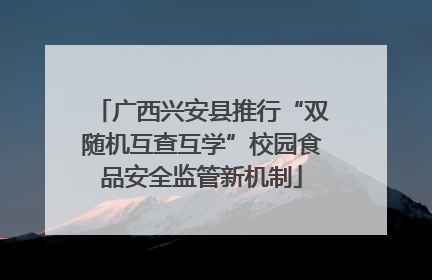 广西兴安县推行“双随机互查互学”校园食品安全监管新机制