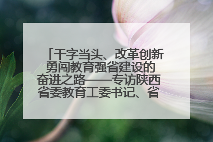 干字当头、改革创新 勇闯教育强省建设的奋进之路——专访陕西省委教育工委书记、省教育厅厅长王树声
