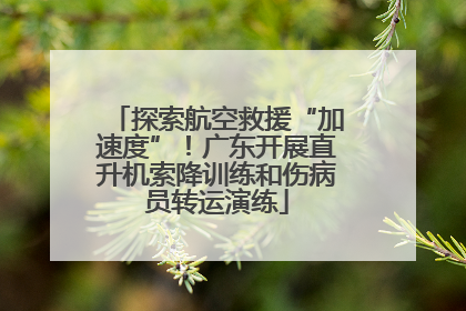 探索航空救援“加速度”！广东开展直升机索降训练和伤病员转运演练