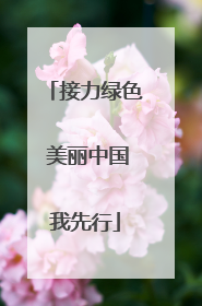 接力绿色 美丽中国我先行
