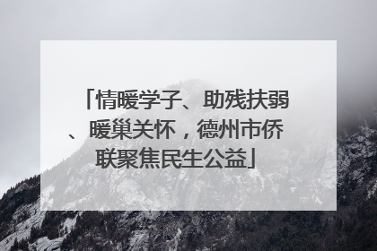 情暖学子、助残扶弱、暖巢关怀，德州市侨联聚焦民生公益