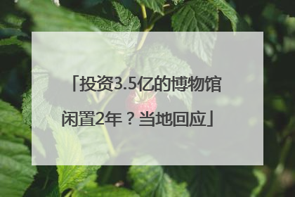 投资3.5亿的博物馆闲置2年？当地回应