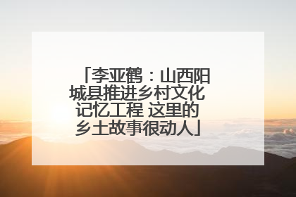 李亚鹤：山西阳城县推进乡村文化记忆工程 这里的乡土故事很动人