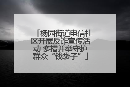 杨园街道电信社区开展反诈宣传活动 多措并举守护群众“钱袋子”