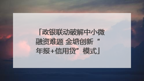 政银联动破解中小微融资难题 金塘创新“年报+信用贷”模式