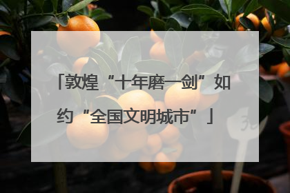 敦煌“十年磨一剑”如约“全国文明城市”