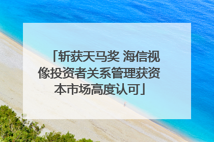 斩获天马奖 海信视像投资者关系管理获资本市场高度认可