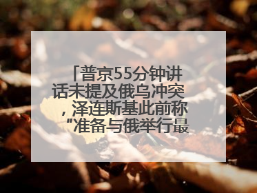 普京55分钟讲话未提及俄乌冲突，泽连斯基此前称“准备与俄举行最高级别会晤”