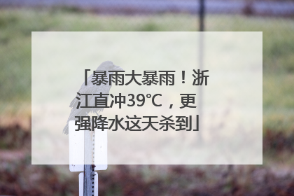 暴雨大暴雨！浙江直冲39℃，更强降水这天杀到