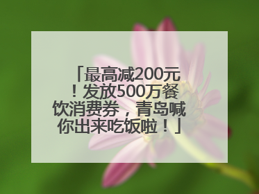 最高减200元！发放500万餐饮消费券，青岛喊你出来吃饭啦！