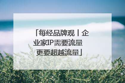 每经品牌观丨企业家IP需要流量 更要超越流量