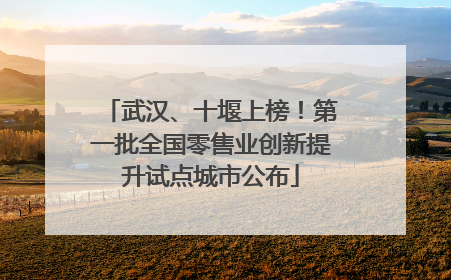 武汉、十堰上榜！第一批全国零售业创新提升试点城市公布