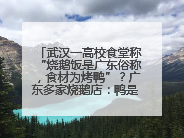 武汉一高校食堂称“烧鹅饭是广东俗称，食材为烤鸭”？广东多家烧鹅店：鸭是鸭鹅是鹅