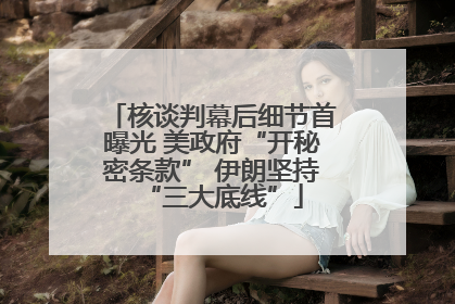 核谈判幕后细节首曝光 美政府“开秘密条款” 伊朗坚持“三大底线”