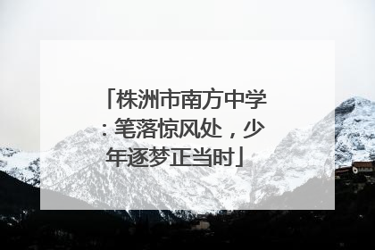 株洲市南方中学：笔落惊风处，少年逐梦正当时
