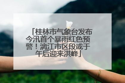 桂林市气象台发布今汛首个暴雨红色预警！漓江市区段或于午后迎来洪峰