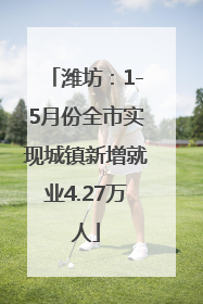 潍坊：1-5月份全市实现城镇新增就业4.27万人