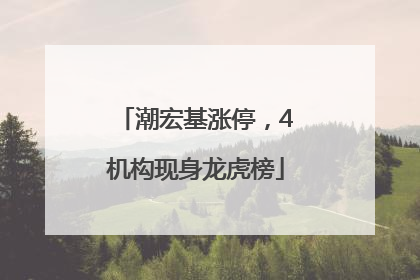 潮宏基涨停，4机构现身龙虎榜
