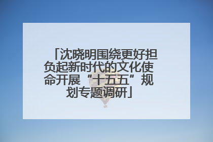 沈晓明围绕更好担负起新时代的文化使命开展“十五五”规划专题调研