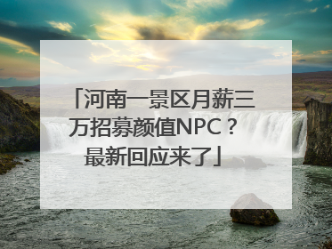 河南一景区月薪三万招募颜值NPC？最新回应来了