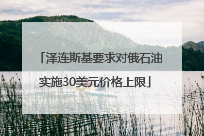 泽连斯基要求对俄石油实施30美元价格上限