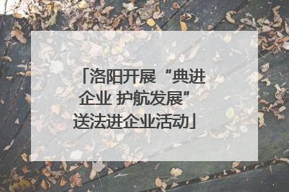 洛阳开展“典进企业 护航发展”送法进企业活动