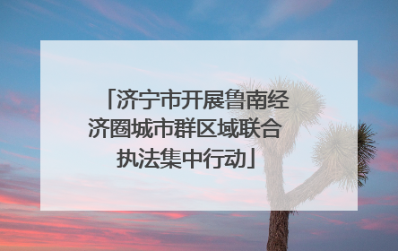 济宁市开展鲁南经济圈城市群区域联合执法集中行动