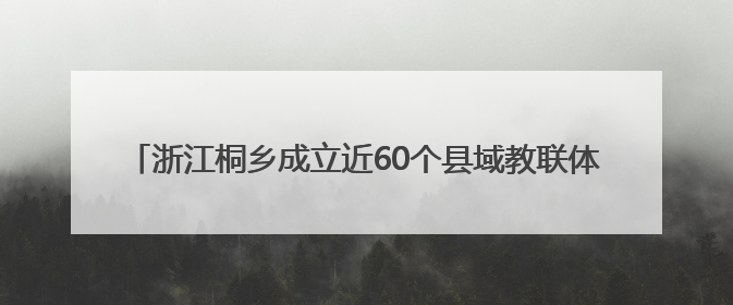 浙江桐乡成立近60个县域教联体 做大心理健康教育“朋友圈”