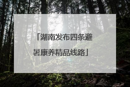 湖南发布四条避暑康养精品线路